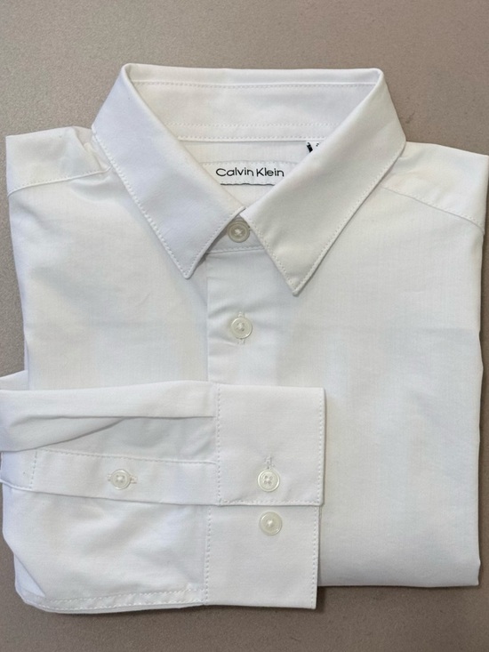 Calvin Klein White Button Down Slim Fit + Stretch Shirt - Picture 3 of 6